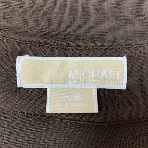 Michael Kors Women's Top Petite Small Brown Sleeveless Sequins - Picture 6 of 8